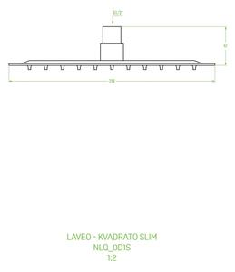 Laveo Kvadrato, horná/hlavová sprcha 250x250 mm, štvorec, chrómová, LAV-NLQ_0D1S