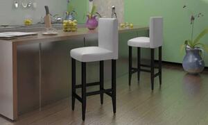 Barové stoličky 4 ks, biele, umelá koža