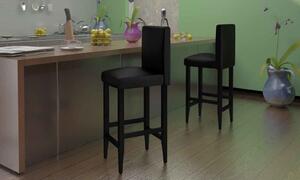 Barové stoličky 6 ks, čierne, umelá koža
