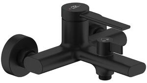 Laveo Pinar, nástenná vaňová batéria bez sprchovej súpravy 150mm, čierna matná, LAV-BAW_710D