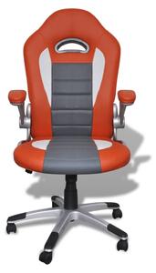 Oranžová moderná kancelárska stolička z umelej kože