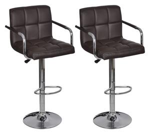 Barové stoličky 2 ks hnedé umelá koža
