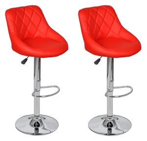 Barové stoličky 2 ks červené umelá koža