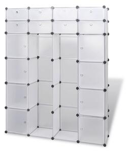 Modulárna skrinka s 18 priečinkami, biela 37x146x180,5 cm