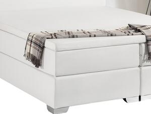 Kontinentálna posteľ biela kožená 180 x 200 cm moderná spálňa