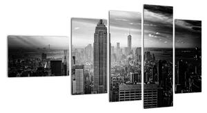 Čiernobiely obraz mesta - New York (Obraz 110x60cm)