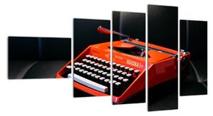 Obraz červeného písacieho stroja (Obraz 110x60cm)