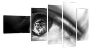 Čiernobiely obraz - detail oka (Obraz 110x60cm)
