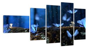 Obraz - modrí motýle (Obraz 110x60cm)