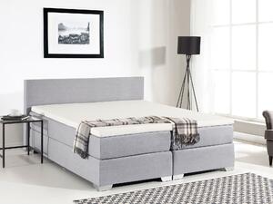 Kontinentálna posteľ sivá látkové čalúnenie 180 x 200 cm s vreckovým pružinovým matracom