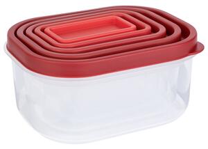 ERNESTO Súprava dóz na potraviny, 5-dielna (červená) (100343282)