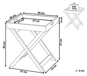 Konferenčný stolík sivý 40 x 40 cm, štvorcový podnos, ľahký štvorcový