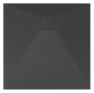 Erga Oldaf, SMC štvorcová sprchová vanička 80 x 80 cm, čierna matná, ERG-GMA-OL-8080BK
