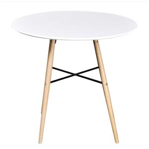 Jedálenský stôl, MDF, okrúhly, biely