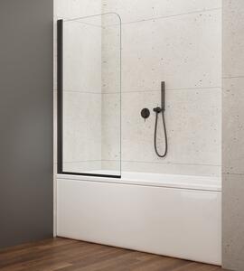Aqualine Aqualine, VILMA vaňová zástena 600x1400 mm, čierna, číre sklo, AQ6014B