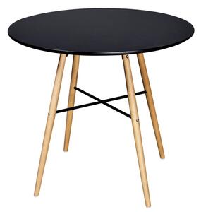 Jedálenský stôl, MDF, okrúhly, čierny