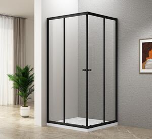 Aqualine Aqualine, AGGA BLACK štvorcová sprchová zástena 800x800mm, číre sklo, BLF808