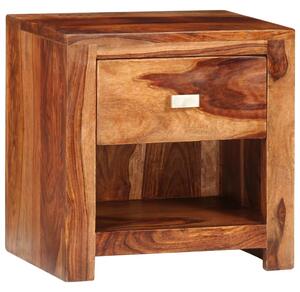 Nočný stolík s 1 zásuvkou, drevený masív sheesham