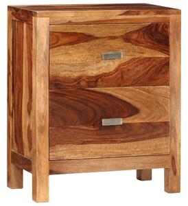 Nočný stolík s 2 zásuvkami, drevený masív sheesham