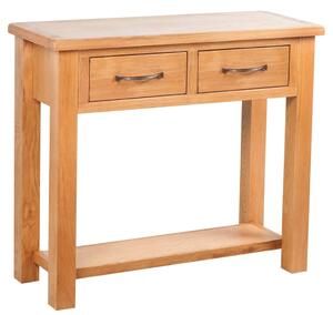 Konzolový stolík s 2 zásuvkami 83x30x73 cm, dubový masív