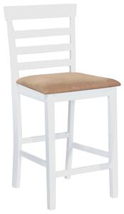 Barové stoličky 2 ks, biele, látka