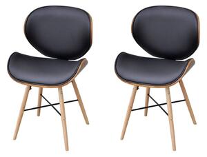 Jedálenské stoličky 2 ks, ohýbané drevo a umelá koža
