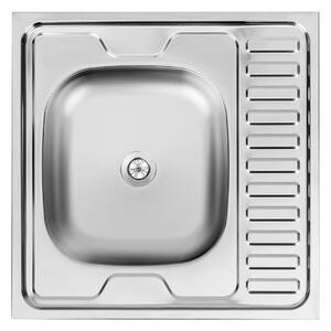 Kuchinox 60, 1-komorový nerezový drez s krátkym odkvapkávačom 600x600x160 mm, oceľová, LAV-SK6_013T