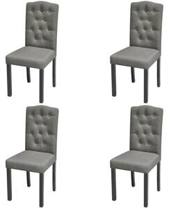 Jedálenské stoličky 4 ks, sivé, látka