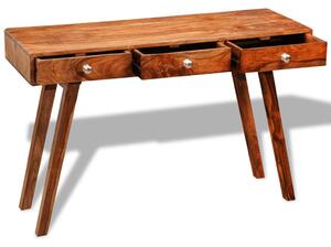 Konzolový stolík s 3 zásuvkami 76 cm, drevený masív sheesham