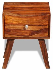 Nočný stolík s 1 zásuvkou 55 cm, drevený masív sheesham