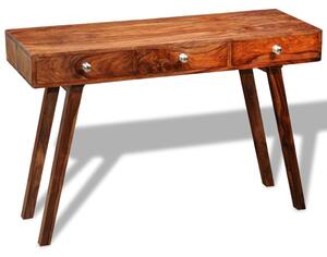 Konzolový stolík s 3 zásuvkami 76 cm, drevený masív sheesham