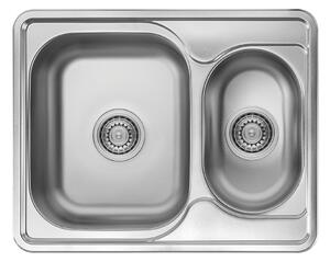 Kuchinox Junak, 1.5-komorový nerezový drez 630x500x190 mm, oceľová, LAV-SQA_030T