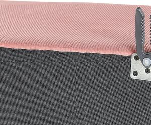 Taburet ružový menčestrové čalúnenie štvorcová podnožka moderný dizajn