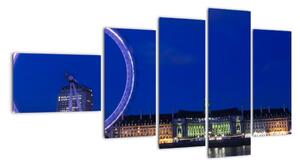 Nočné Londýnske oko - obrazy (Obraz 110x60cm)