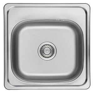 Kuchinox Standard, 1-komorový nerezový drez 475x475x180 mm, hladký dekor, oceľová, LAV-SKS_010T