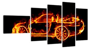 Obraz horiaceho auta (Obraz 110x60cm)
