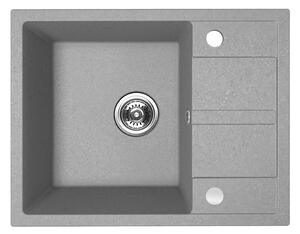 Kuchinox Viti, 1-komorový granitový drez 560x440x175 mm + sifón, šedá, LAV-SBX_513Y