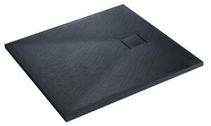 Erga Hyper, SMC sprchová vanička 100x70x2,6 cm + sifón, čierna matná, ERG-V06-SMC-7010S-BK