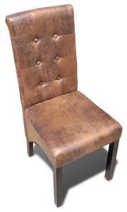 Jedálenské stoličky 6 ks, hnedé, umelá koža