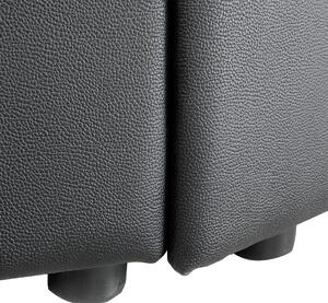Posteľ vodná čierna koža čalúnená veľkosť super king moderný dizajn