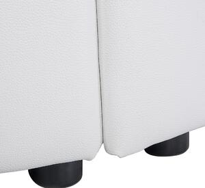 Posteľ biela kožená pravá koža čalúnená veľkosť super king 180x200 cm moderný dizajn