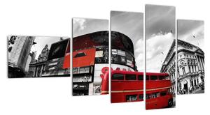 Červený autobus v Londýne - obraz (Obraz 110x60cm)