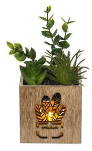 Umelá rastlina v kvetináči s LED osvetlením 7,5x15 cm