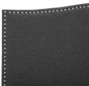Posteľ sivá čalúnená polyesterová s rámom super king size 180x200 cm posteľ tradičný dizajn