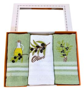 Utierky na riad vaflové Olive 40x60cm 3ks TiaHome