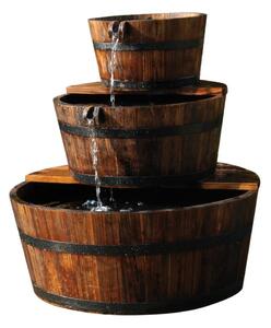 Ubbink Záhradná fontána z drevených sudov vodopád 3 ks set sudov