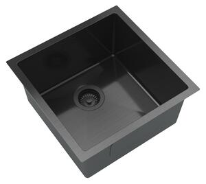 Gamma Gamma, 1-komorový oceľový drez 438x438x215 mm, čierna, GMA-S4444-BK