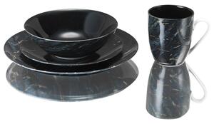 VanWell Jedálenská súprava v mramorovom vzhľade, 16-dielna (čierna) (100308682)