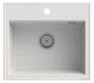 Gamma Modern 5055, 1-komorový granitový drez 560x500x210 mm, biela, GMA-ZM-55-WH
