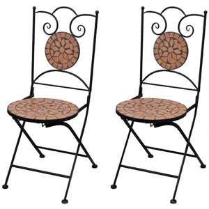 Skladacie záhradné stoličky 2 ks, keramika, tehlové